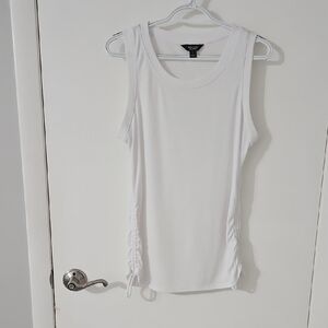 Simply Vera Vera Wang White Sleeveless Tank with Side Ruching